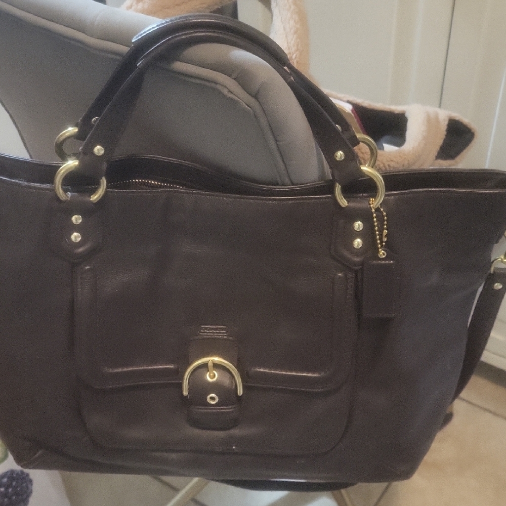 Elegant Black Leather Tote Bag